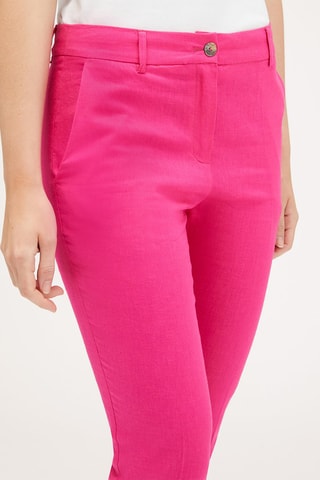 Pantalón pirata de lino - Fucsia