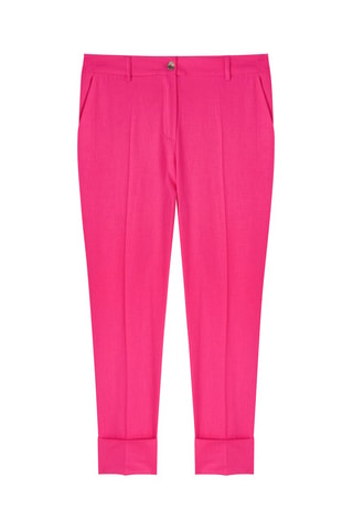 Pantalón pirata de lino - Fucsia