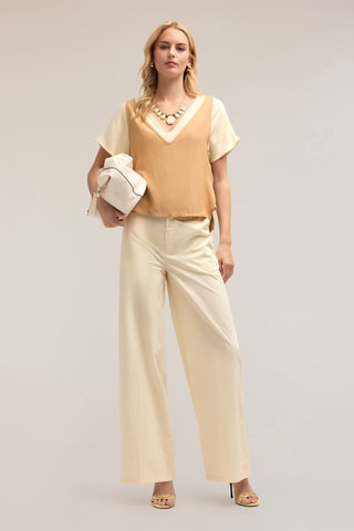 Pantalón wide leg de tiro alto - Blanco