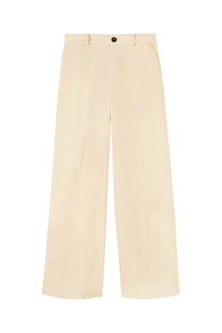 Pantalón wide leg de tiro alto - Blanco