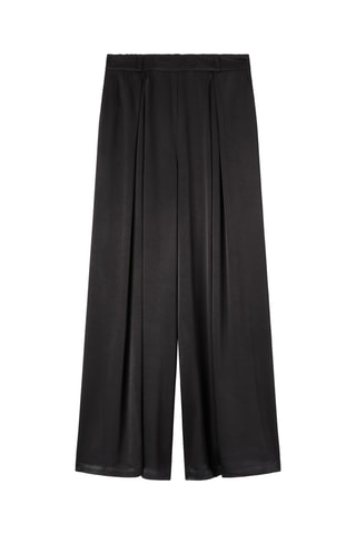 Pantalón palazzo de tiro alto - Negro