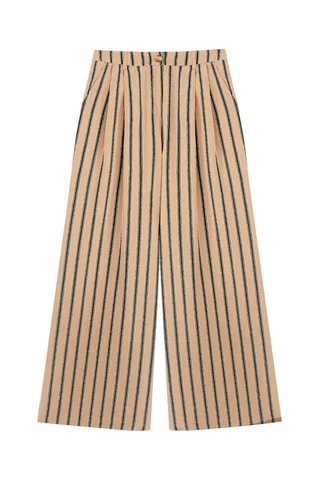 Pantalón palazzo de tiro alto - Beige