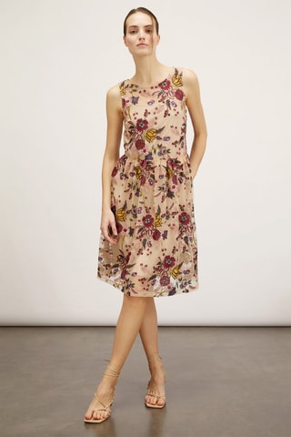 Vestido evasé - Rosa