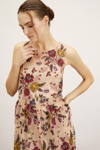 Vestido evasé - Rosa
