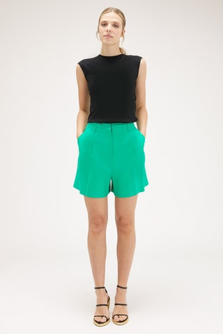 Short de lino de tiro alto - Verde