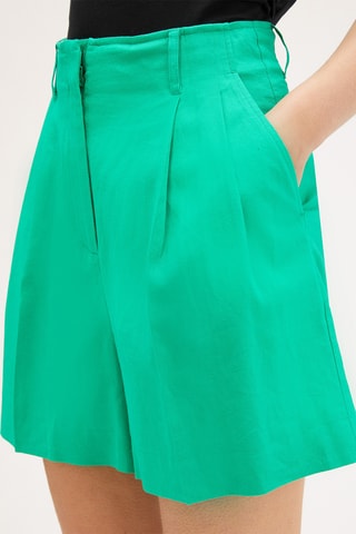 Short de lino de tiro alto - Verde