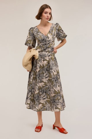 Falda midi de talle alto - Negro