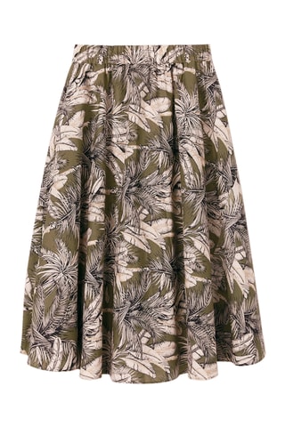 Falda midi de talle alto - Negro