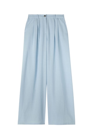 Pantalón palazzo de tiro alto - Azul