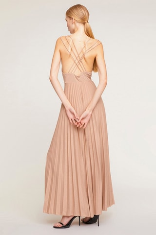 Vestido plisado - Beige
