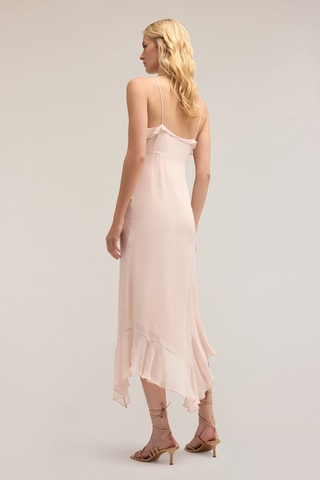 Vestido midi de lino - Rojo