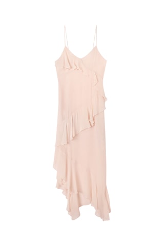 Vestido midi de lino - Rojo