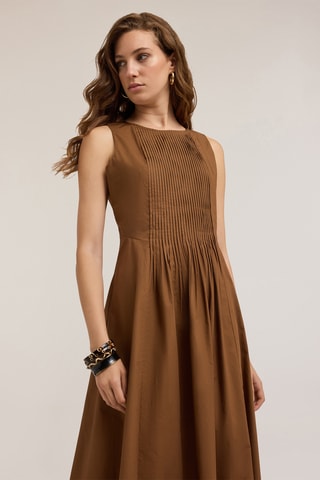 Vestido midi - Beige