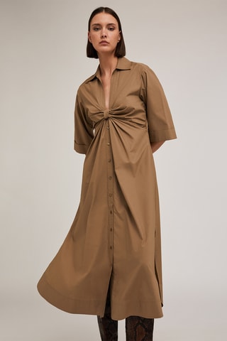 Vestido camisero - Beige