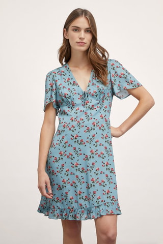 Vestido evasé - Azul