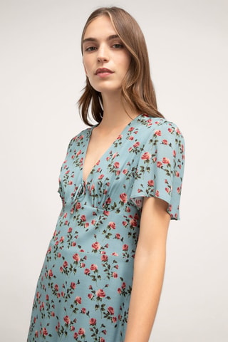 Vestido evasé - Azul