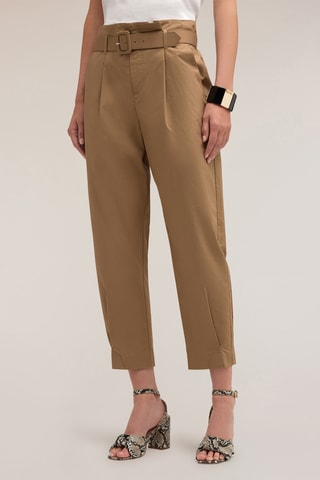 Pantalón chino de tiro alto - Gris