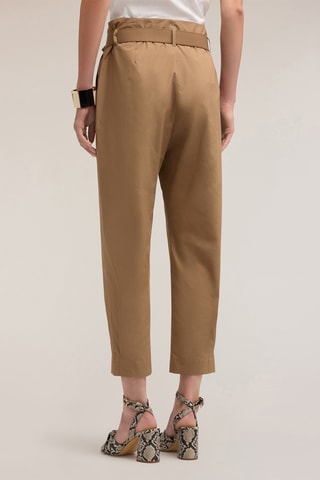 Pantalón chino de tiro alto - Gris