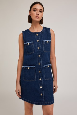 Vestido camisero vaquero - Azul