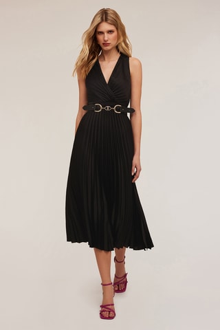 Vestido plisado - Negro