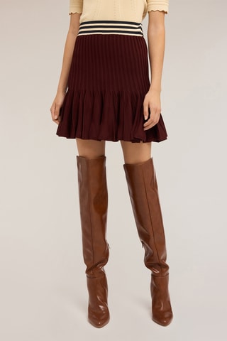 Minifalda de talle alto - Beige