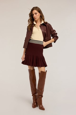 Minifalda de talle alto - Beige