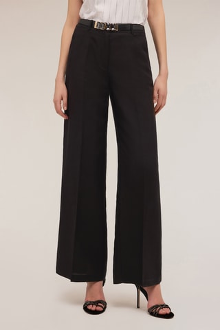 Pantalón wide leg de tiro alto - Negro