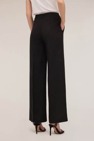 Pantalón wide leg de tiro alto - Negro