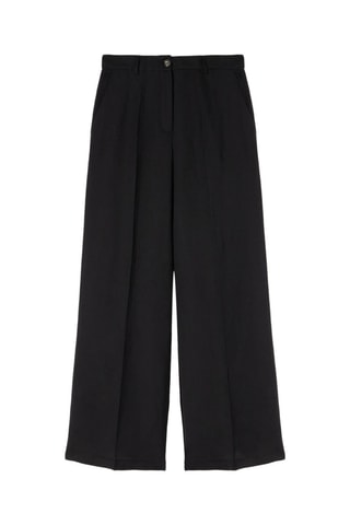 Pantalón wide leg de tiro alto - Negro