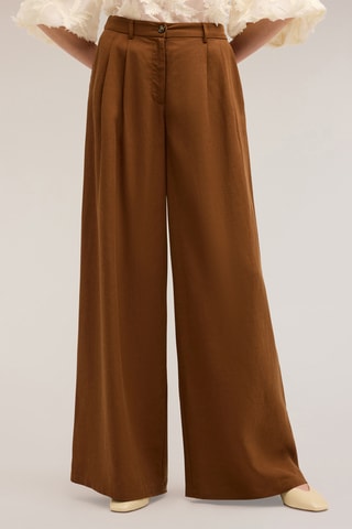 Pantalón palazzo de tiro alto - Beige