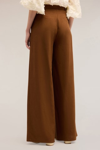 Pantalón palazzo de tiro alto - Beige