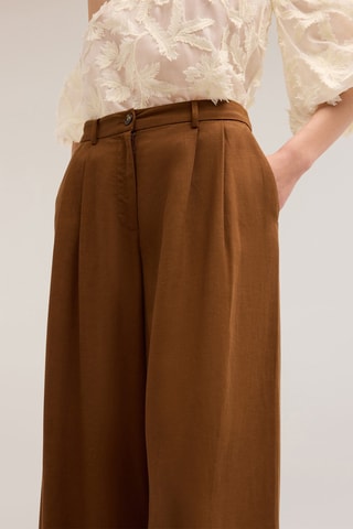 Pantalón palazzo de tiro alto - Beige