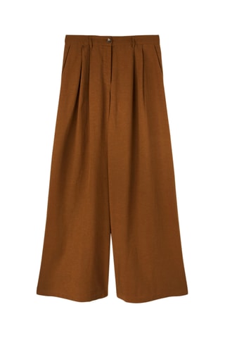 Pantalón palazzo de tiro alto - Beige