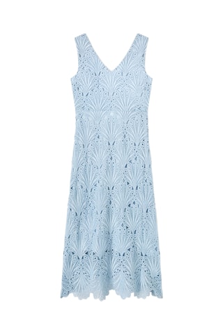 Vestido midi de encaje - Azul