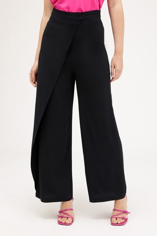 Pantalón cruzado de tiro alto - Negro