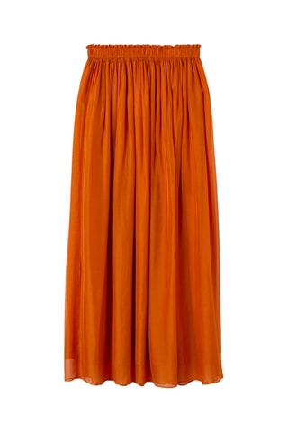 Falda larga de talle alto - Naranja