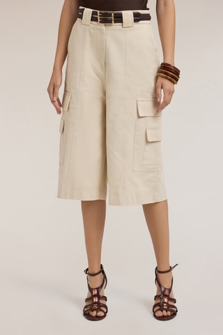 Bermudas de tiro alto - Beige