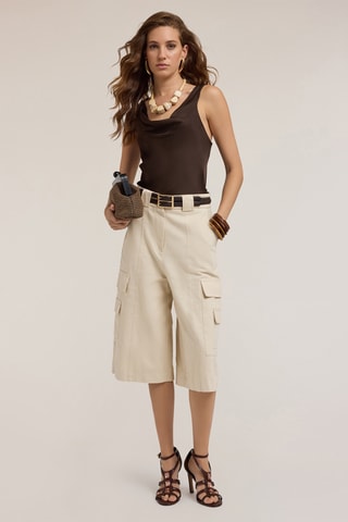 Bermudas de tiro alto - Beige