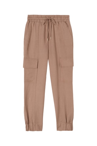 Pantalón cargo de tiro alto - Beige