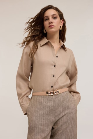 Camisa de lino - Beige