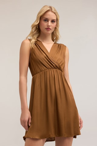 Vestido evasé - Beige