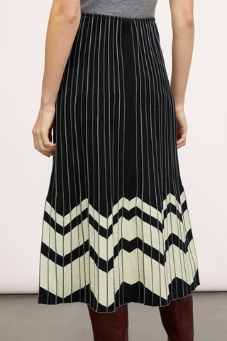 Falda midi plisada - Negro