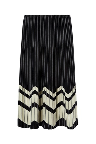 Falda midi plisada - Negro