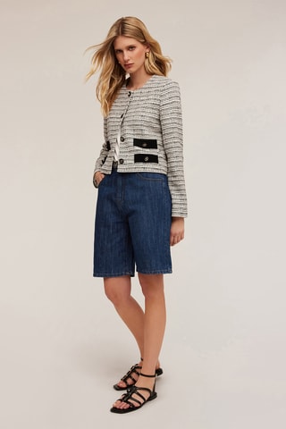 Chaqueta corta de tweed - Blanco