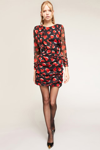 Vestido drapeado - Negro
