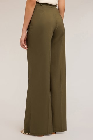 Pantalón palazzo de tiro alto - Verde