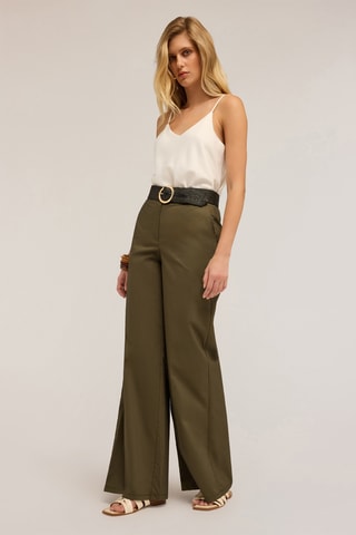 Pantalón palazzo de tiro alto - Verde