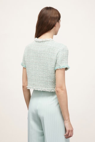 Chaqueta corta de tweed - Blanco