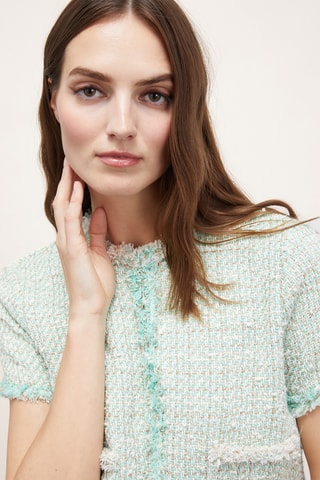 Chaqueta corta de tweed - Blanco