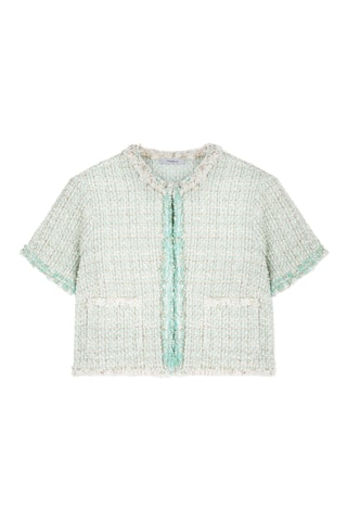 Chaqueta corta de tweed - Blanco